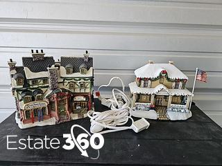 Two Christmas Village Buildings, Hawthorne Village and Lemax Auction