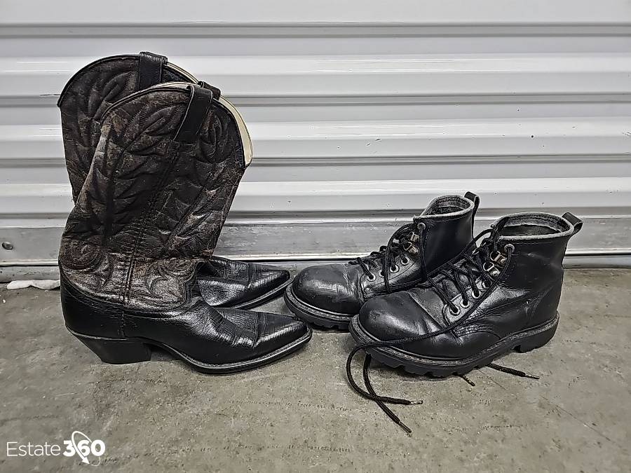 Leather Cowboy Boys Size 8.5D, KS Nonslip Work Boots 7.5 Auction