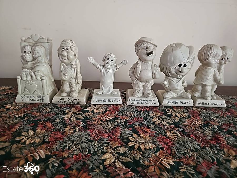 Six Vintage 1970's Russ Berrie & Co. Resin Figurines Auction