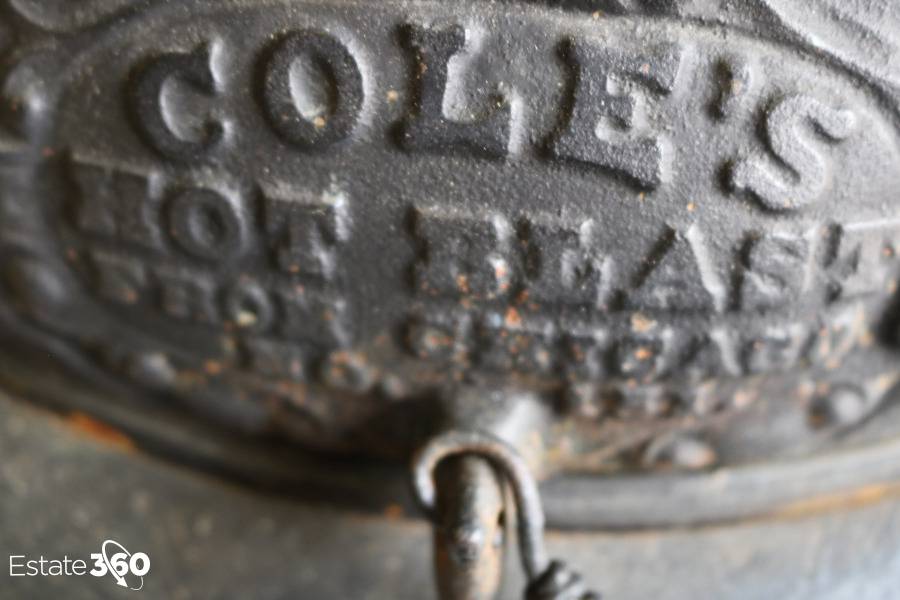 VINTAGE COLE'S HOT BLAST CAST IRON STOVE. Auction | Estate 360