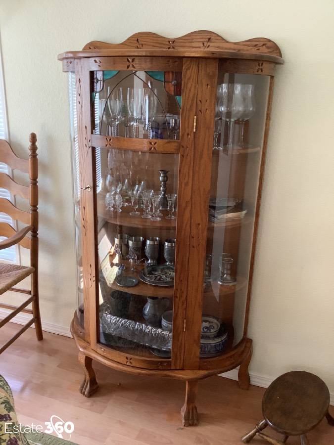 Stained glass curio cabinet discount