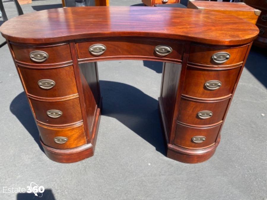 sligh kidney shaped desk