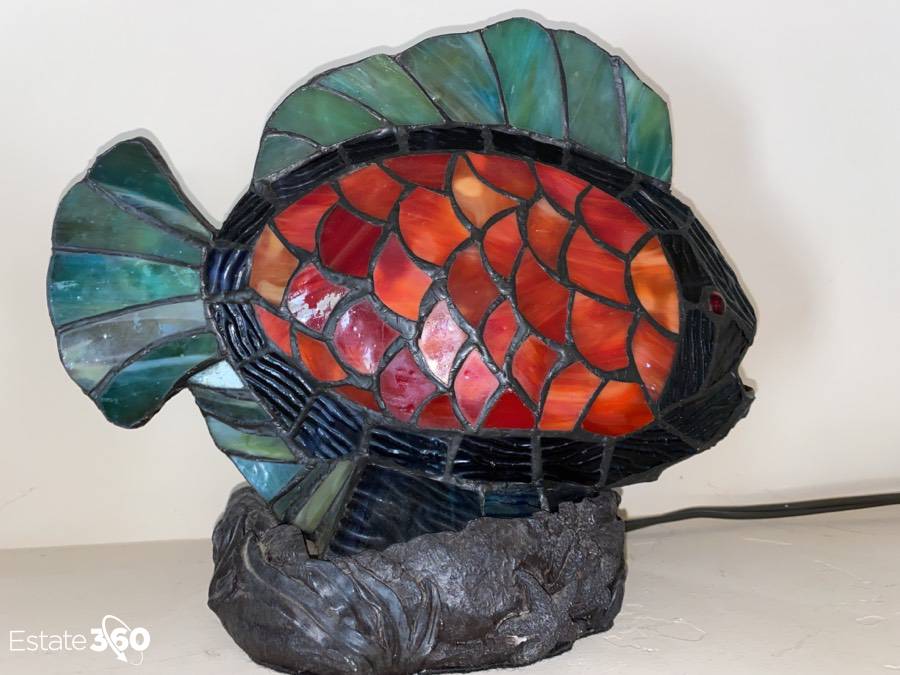 stained glass fish lamp