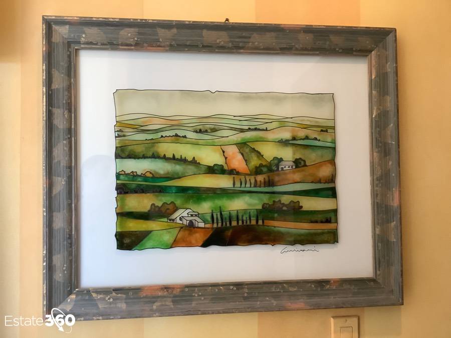 Massimo Cruciani signed Italian Glass Painting