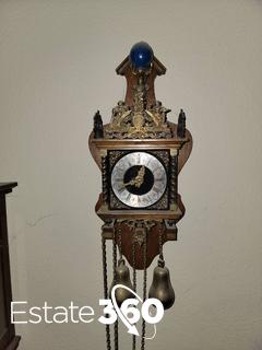 Ornate Vintage Dutch Nu Elck Syn Sin Chiming Atlas Wall Clock w/German  Movement Auction | Estate 360