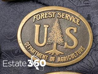 Us forest clearance service belt buckle