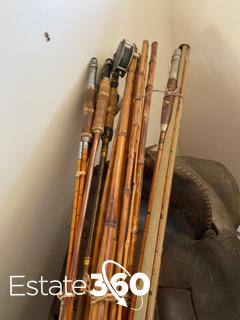 Collection of Vintage Bamboo Fly Fishing Rods and Reels Auction