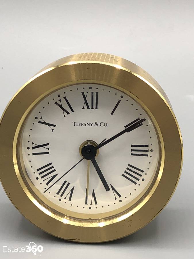 Lot - Tiffany & Co. Brass Desk Clock