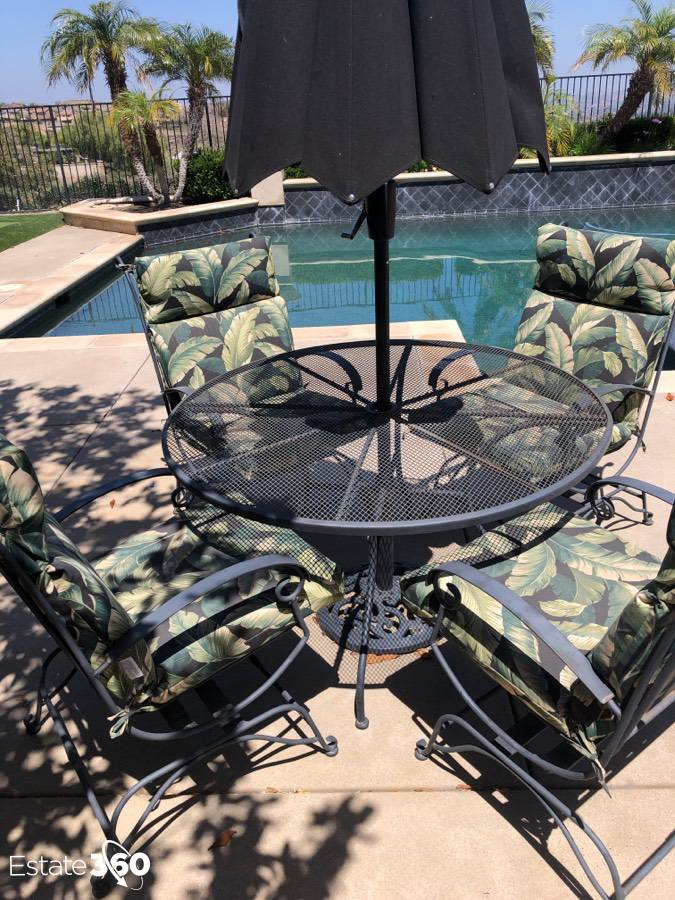Outdoor Metal Patio Set with Umbrella Auction Estate 360
