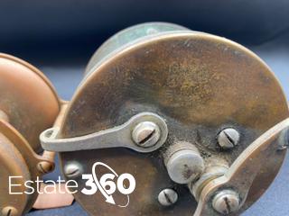 Vintage Four Brothers Sumco Brass and Nickel 2258 Surf Casting Reel,  Vintage Brass Pflueger Sea King Baitcaster Auction | Estate 360
