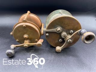 Vintage Four Brothers Sumco Brass and Nickel 2258 Surf Casting Reel,  Vintage Brass Pflueger Sea King Baitcaster Auction | Estate 360