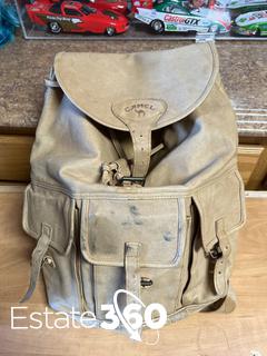 camel cigarettes backpack Cigarette Brand Leather Auction NEW CAMEL CIGARETTES BACKPACK LEATHER