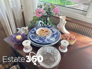 Porcelain Collector Plates, Candle Holders, Glass Candy Dish and More  Auction