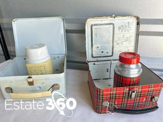 1970's Thermos Brand Gray Plastic LunchBox - Ruby Lane