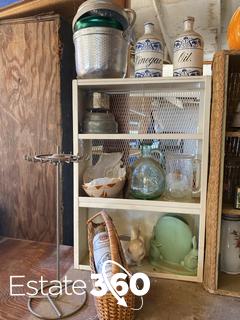 Collection of Assorted Vintage Items with Metal Shelving Auction