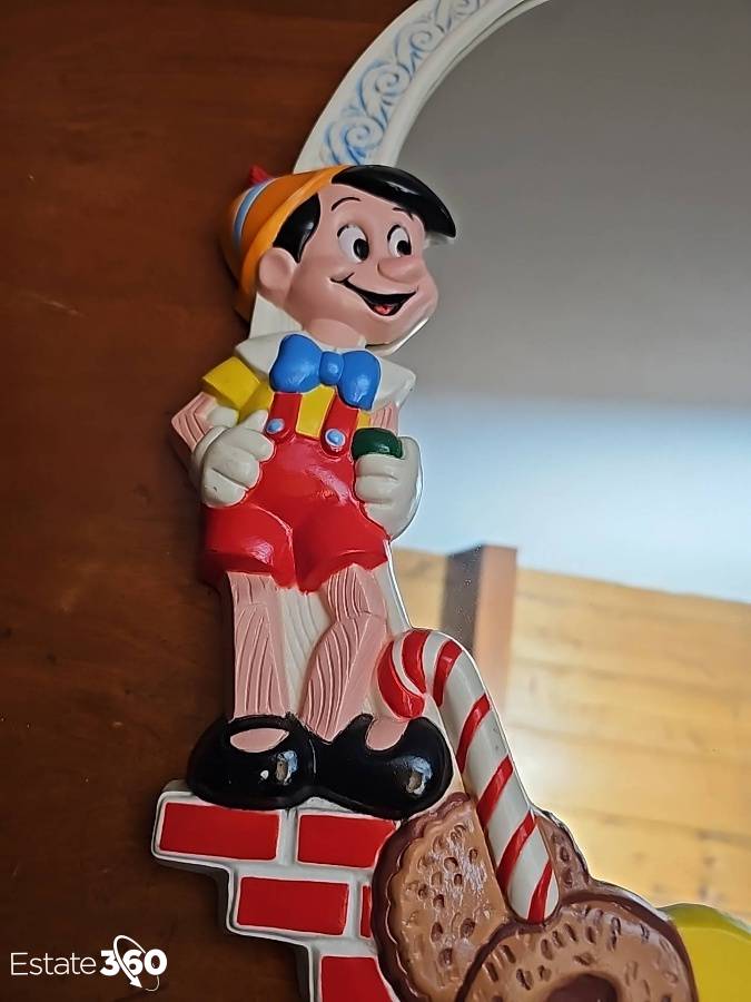 60'sヴィンテージ Disney ディズニー ピノキオ ウォールミラー 壁掛け 60'sヴィンテージ Disney ディズニー ピノキオ ウォールミラー