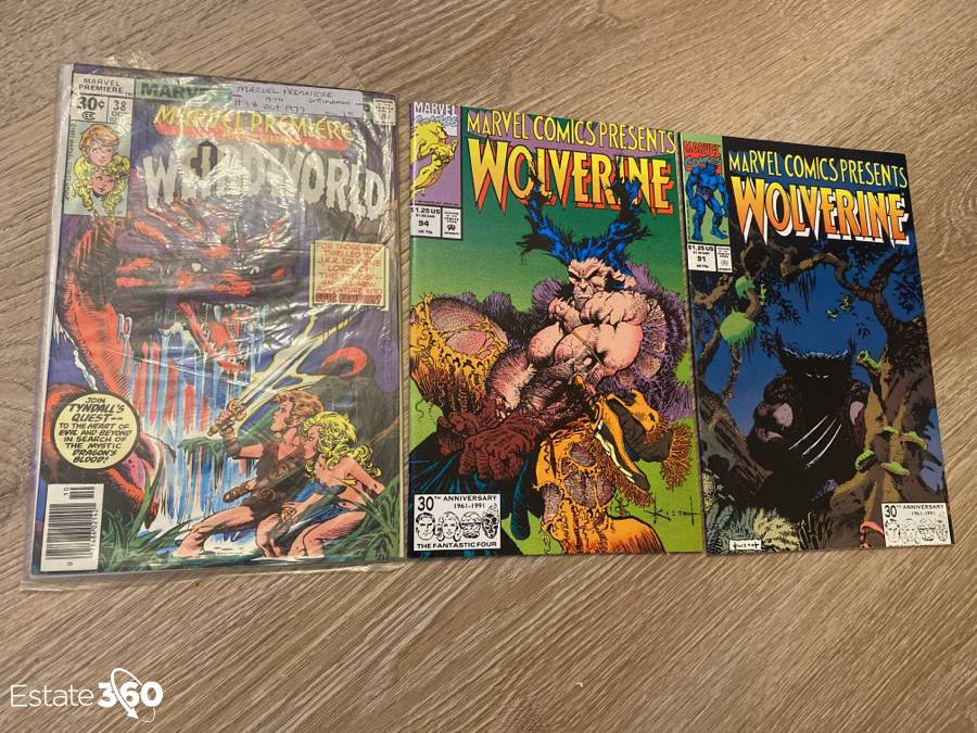 Vintage Marvel Wolverine Double Features and Weird World Comic Books