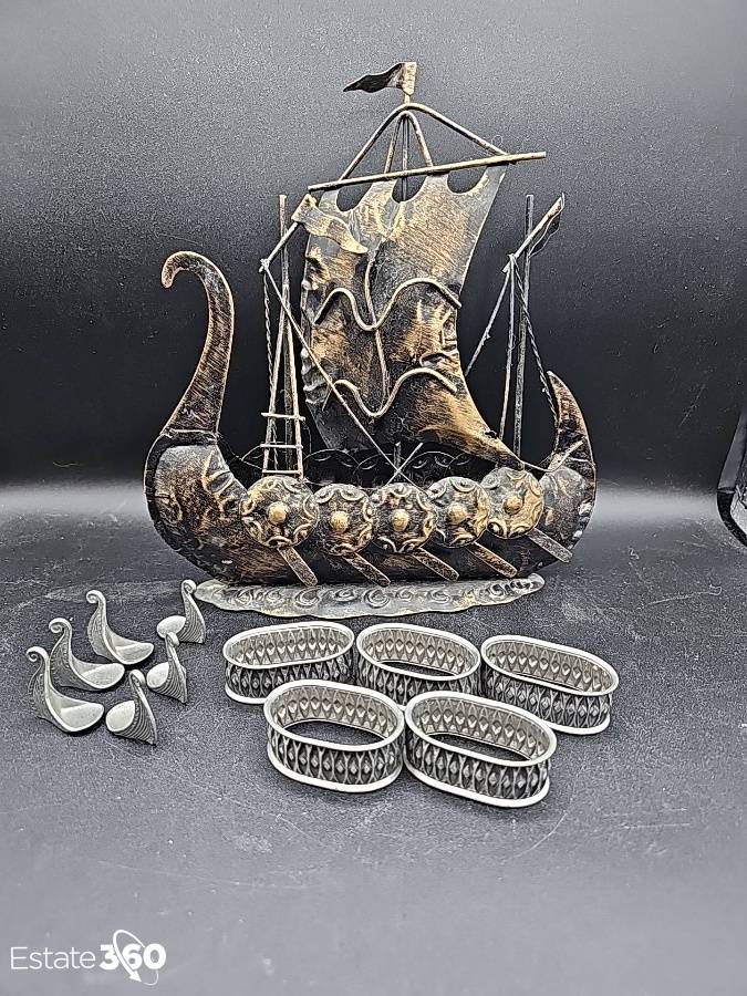 Viking Ship & Viking Pewter Ornament